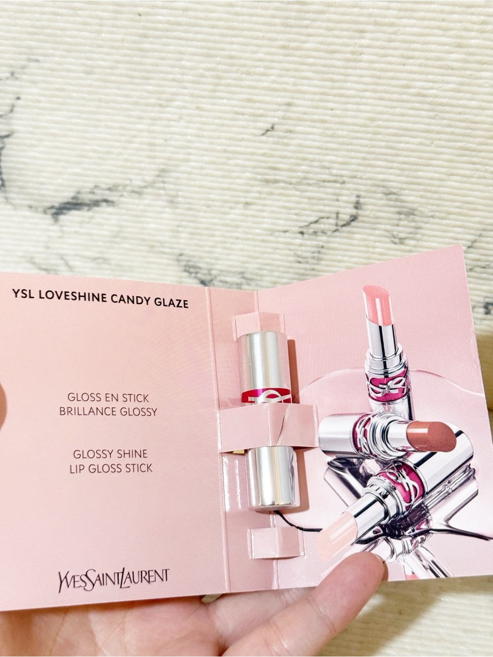 YSL Candy Glaze Mini Lip Gloss Stick Shade 19 Salted Caramel: Rosy Caramel Brown - Picture 5 of 7
